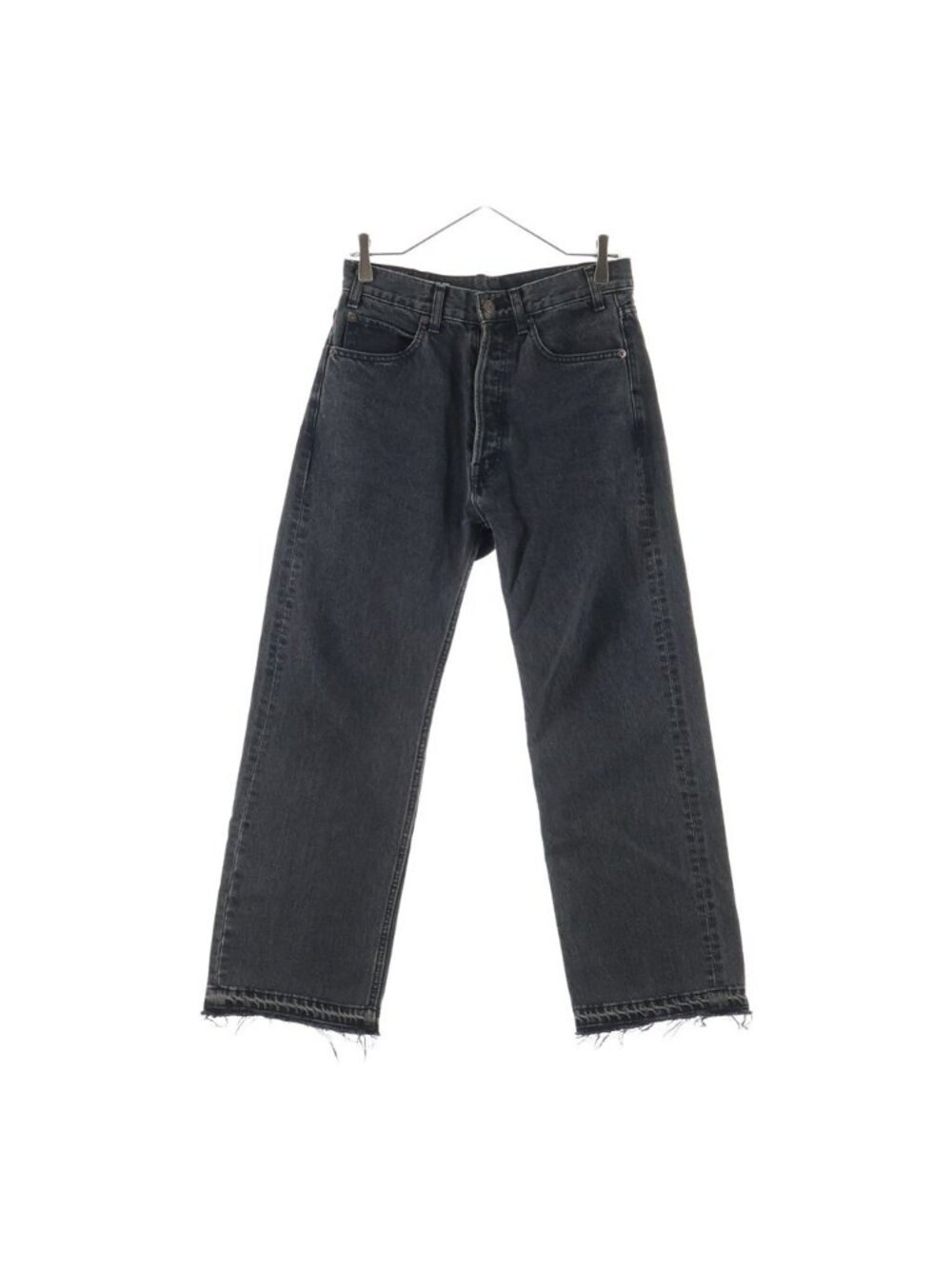 Celine Cutoff Washed Three Jeans Denim Pants Black